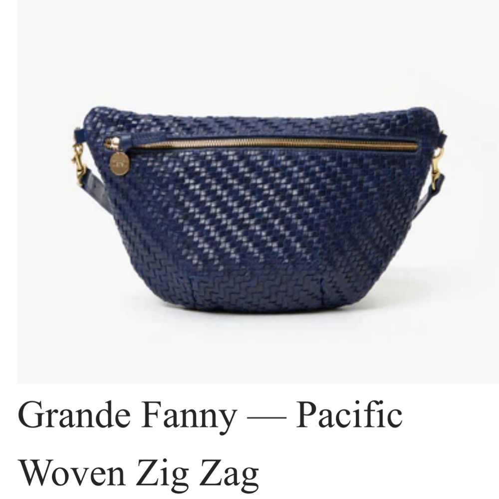Clare V Blue Woven Zig Zag Bag